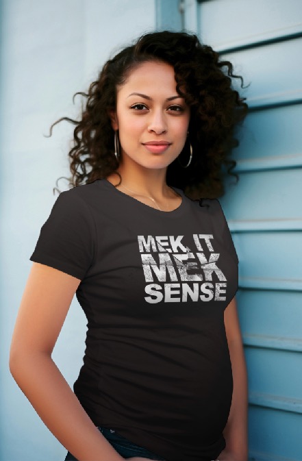 “Mek it Mek Sense” Women’s Short Sleeve V-Neck T-Shirt