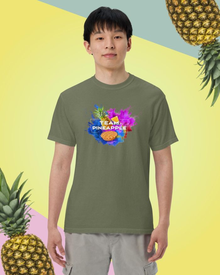 ‘Team Pineapple’ Unisex garment dyed heavyweight t-shirt