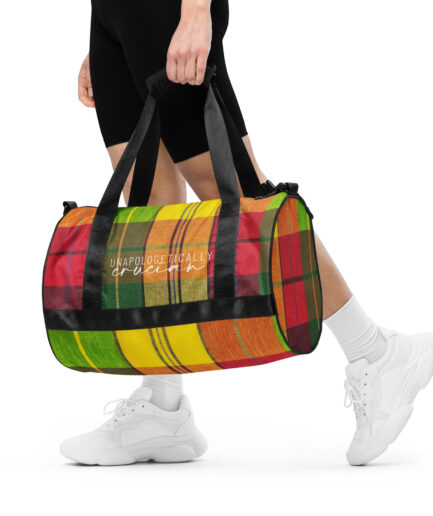 Unapologetically Crucian Madras All-over print gym bag