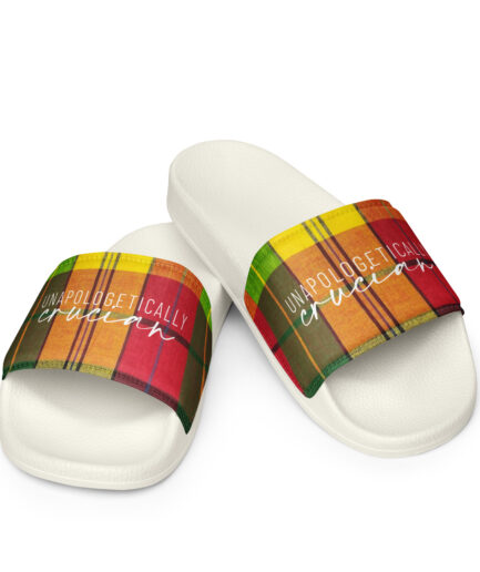 Unapologetically Crucian Madras Women's slides