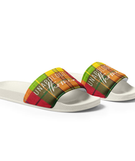 Unapologetically Thomian Madras Women’s slides