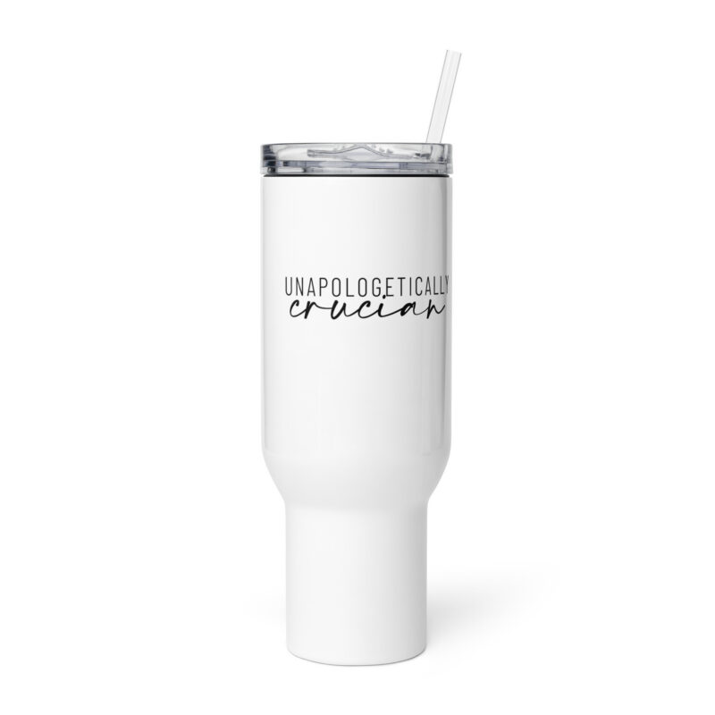 "Unapologetically Crucian" Travel mug with a handle